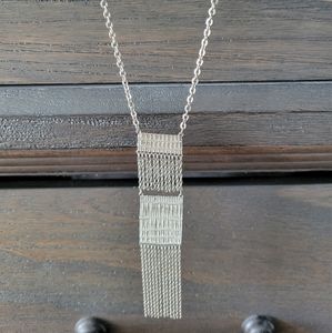Boutique liquid silver-toned long necklace